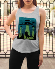 Load image into Gallery viewer, UFA Dinosaur T Rex Sky Full Of Stars Ladies Flowy Tank