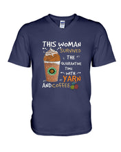Load image into Gallery viewer, The Quarantine Time With Yarn And Coffee Gift For Women Guys V-Neck