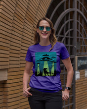 Load image into Gallery viewer, UFA Dinosaur T Rex Sky Full Of Stars Ladies Tee