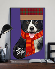 Load image into Gallery viewer, Santa Border Collie In Stock Gift For Dog Lovers Vertical Poster