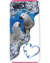 Load image into Gallery viewer, Magical Gray Couple African Parrot Gift For Bird Lovers Phone case