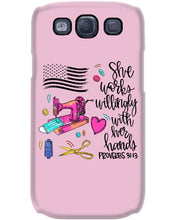 Load image into Gallery viewer, She Works Willingly With Her Hands Gift For Sew Lovers Phone case