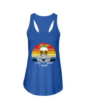 Load image into Gallery viewer, I Do What I Want Skull Sunflower Special Custom Design Ladies Flowy Tank
