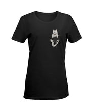 Load image into Gallery viewer, Cat In Your Front Pocket Great Gift For Cat Lovers Ladies Tee