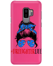 Load image into Gallery viewer, Firefighter Make You Life Safe Lady With Blue Ribbonhead Gift For Women Phone case