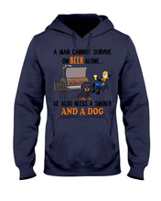 Load image into Gallery viewer, A Man Loves Beer And Dachshund Gift For Dog Lovers Hoodie