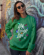 Load image into Gallery viewer, Butterfly Live Laugh Love Gift For Lover Sweatshirt
