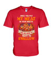 Load image into Gallery viewer, Once You Put My Meat In Your Mouth Unique Custom Design Guys V-Neck