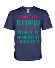 Load image into Gallery viewer, I Can't Fix Stupid But I An Sadate It Gift For Girls Guys V-Neck