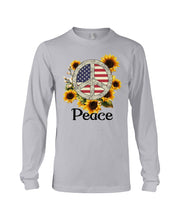 Load image into Gallery viewer, Peace Sign Sunflower Birthday Gift For Girls Unisex Long Sleeve