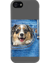 Load image into Gallery viewer, Australian Shepherd In Denim Pocket Gift For Dog Lovers Phone case