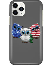 Load image into Gallery viewer, Lovely Phone Case Three Owl With US Flag Gift For Owl Lovers Phone case