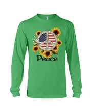 Load image into Gallery viewer, Peace Sign Sunflower Birthday Gift For Girls Unisex Long Sleeve