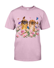 Load image into Gallery viewer, Pekingese With Peonies Gift For Dog Lovers Guys Tee