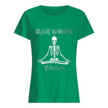 Load image into Gallery viewer, Yoga Iron Skeleton Dark Blue Background Gift For Men Ladies Tee