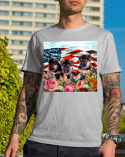 Load image into Gallery viewer, American Flag Sky Flower German Shepherd Gift For Dog Lovers Guys Tee