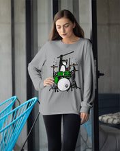 Load image into Gallery viewer, Funny Cat Playing Drums Great Gift For Cat Lovers Unisex Long Sleeve