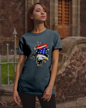 Load image into Gallery viewer, Eagle Giant Scratch USA Flag Gift For Women Guys Tee