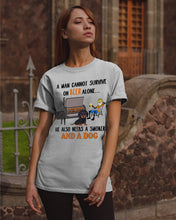 Load image into Gallery viewer, A Man Loves Beer And Dachshund Gift For Dog Lovers Guys Tee