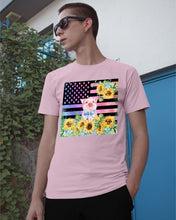 Load image into Gallery viewer, Pig America Flag Sunflower Special Custom Design Guys Tee