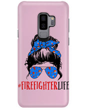 Load image into Gallery viewer, Firefighter Make You Life Safe Lady With Blue Ribbonhead Gift For Women Phone case