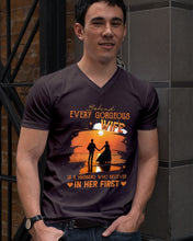 Load image into Gallery viewer, Behind Every Gorgeous Wife Is A Husband Who Believes In Her First Trending Guys V-Neck