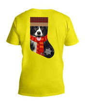 Load image into Gallery viewer, Santa Border Collie In Stock Gift For Dog Lovers Guys V-Neck
