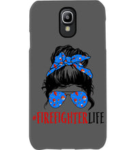 Load image into Gallery viewer, Firefighter Make You Life Safe Lady With Blue Ribbonhead Gift For Women Phone case