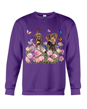 Load image into Gallery viewer, German Wirehaired Pointer With Peonies Gift For Dog Lovers Sweatshirt