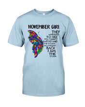 Load image into Gallery viewer, Birthday Gift For November Girl They Whispered To Her You Cannot Withstand The Storm Guys Tee