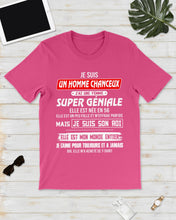 Load image into Gallery viewer, Je Suis Un Homme Chanceux J'ai Line Femme Custom Design Je Suis Son Roi Guys Tee