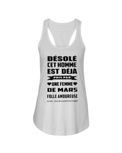 Load image into Gallery viewer, Désolé Cet Homme Est Déjà Pris Par Une Femme De Mars Birthday Gift Ladies Flowy Tank