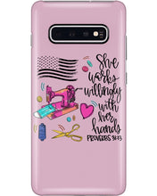 Load image into Gallery viewer, She Works Willingly With Her Hands Gift For Sew Lovers Phone case