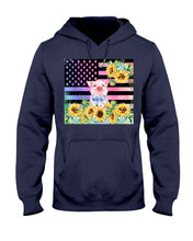 Load image into Gallery viewer, Pig America Flag Sunflower Special Custom Design Hoodie