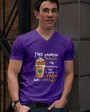 Load image into Gallery viewer, The Quarantine Time With Yarn And Coffee Gift For Women Guys V-Neck