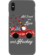 Load image into Gallery viewer, All I Need Are Love And Hockey Gift For Hockey Players Phone case