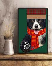 Load image into Gallery viewer, Santa Border Collie In Stock Gift For Dog Lovers Vertical Poster