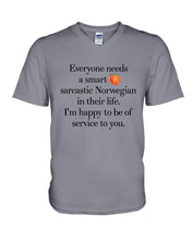 Load image into Gallery viewer, Everyone Needs A Smart Sarcastic Norwegian In Their Life Custom Design Guys V-Neck