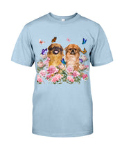 Load image into Gallery viewer, Pekingese With Peonies Gift For Dog Lovers Guys Tee