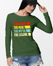 Load image into Gallery viewer, Vintage Funny Librarian The Man The Myth The Legend Gift For Friends Unisex Long Sleeve
