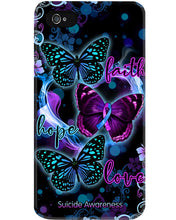 Load image into Gallery viewer, Purple Phone Case With Butterfly Faith Hope Love Suicide Awareness Gift Phone case