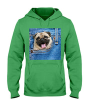 Load image into Gallery viewer, baby Pug In Denim Pocket Gift For Dog Lovers Hoodie