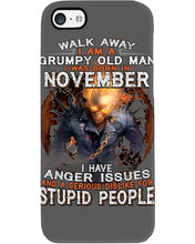 Load image into Gallery viewer, Walk Away I Am A Grumpy Old Man Who Was Born In November Birthday Gift Phone case