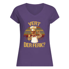 Load image into Gallery viewer, Vert Der Ferk Retro Vintage Gift For Cook Lovers Ladies V-Neck