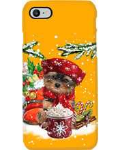 Load image into Gallery viewer, Yorkshire Terrier Loves Drinking Hot Latte Gift For Dog Lovers Phone case