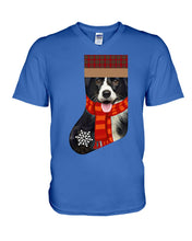 Load image into Gallery viewer, Santa Border Collie In Stock Gift For Dog Lovers Guys V-Neck