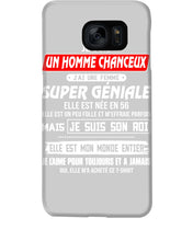 Load image into Gallery viewer, Je Suis Un Homme Chanceux J'ai Line Femme Custom Design Je Suis Son Roi Phone case