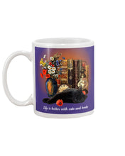 Load image into Gallery viewer, Black Cat Life Is Better With Books Gift For Cat Lovers Mug