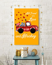 Load image into Gallery viewer, All I Need Are Love And Hockey Gift For Hockey Players Vertical Poster