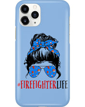 Load image into Gallery viewer, Firefighter Make You Life Safe Lady With Blue Ribbonhead Gift For Women Phone case
